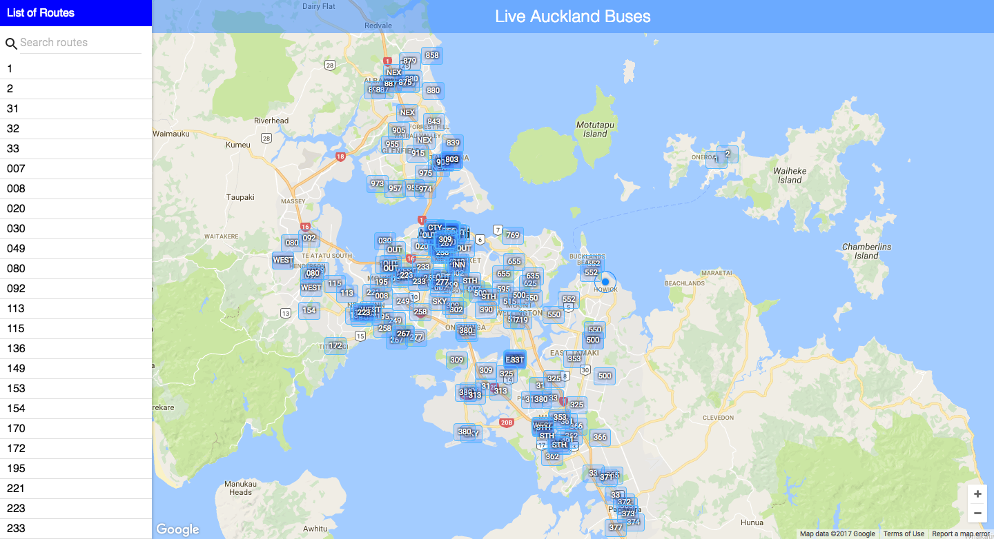 Live Auckland Buses